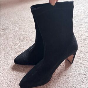 Suede Black Ankle Sock Boots
